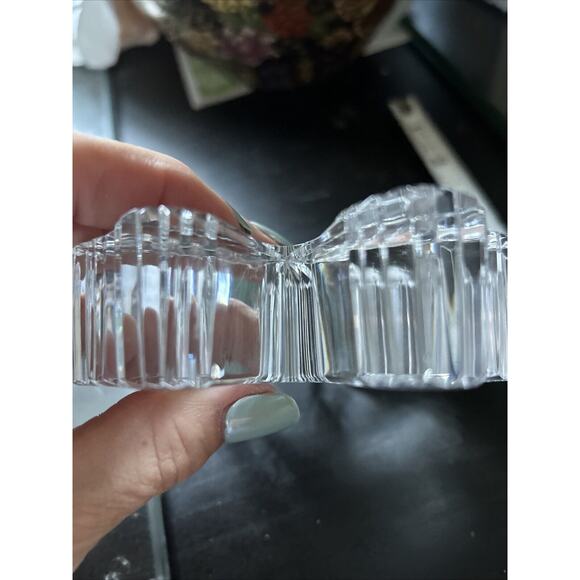 Waterford Crystal Three Leaf Clover Shamrock Paperweight w Label Made in Ireland - Picture 6 of 8